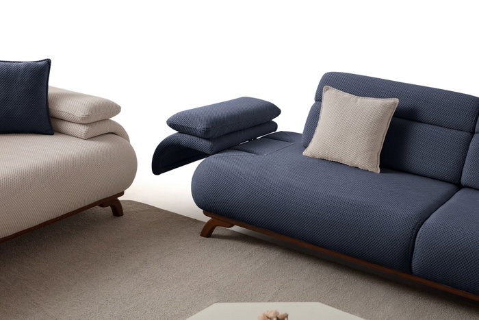 Atelier Del Sofa Bonjo Walnut - Sofá de 3 Plazas Azul Marino Atelier Del Sofa Bonjo Walnut - Sofá de 3 Plazas Azul Marino